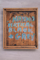 Mid Century Modern Brutalist Wall Hanging Vertical Black & Grey Signed Hayms