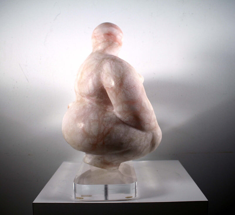 Jerry Soble Signed Scarlett 1995 Contemporary Female Nude Pink Marble Sculpture