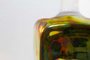 Paula Barton Signed Postmodern Iridescent Glass Decanter with Flower Design Top