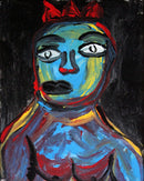 Thomas Pulgini Ruccini Modern Portrait Oil Painting on Board Framed