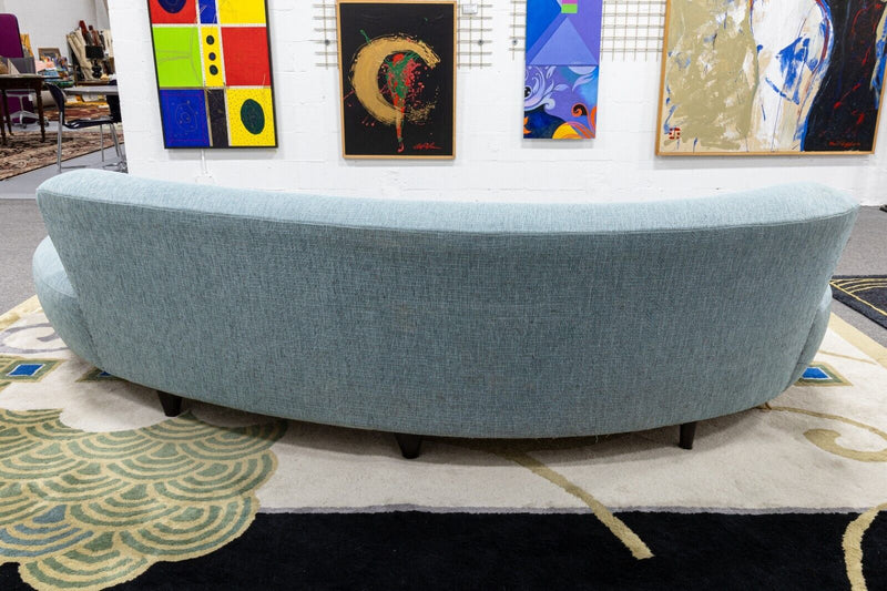 Contemporary Modern Modernica Baby Blue Cloud Sofa with Walnut Legs