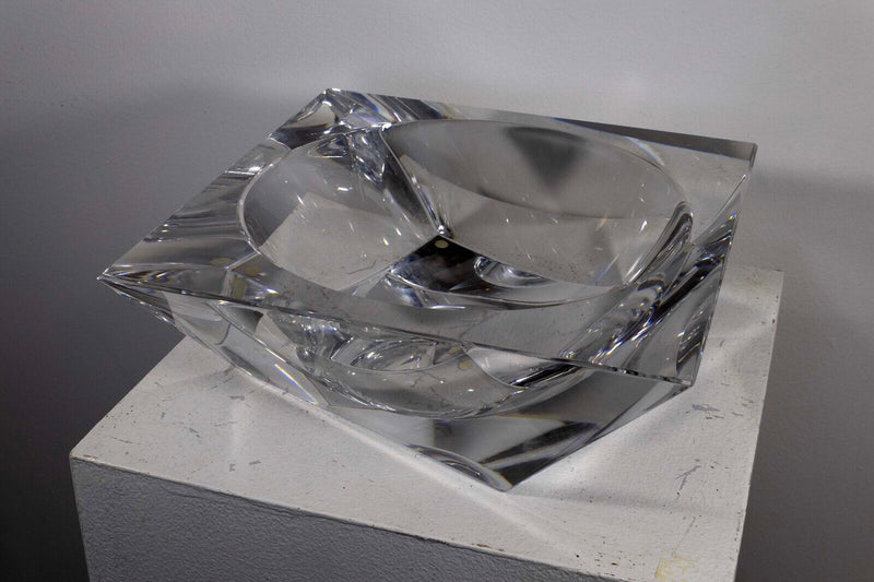 Orrefors Sweden Tornado Modern Vintage Crystal Art Glass Bowl with Maker’s Mark