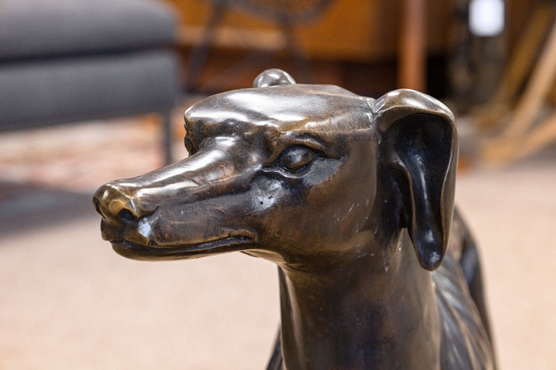 Sadows Bronze Whippet or Greyhound Dog Life Sized Sculpture