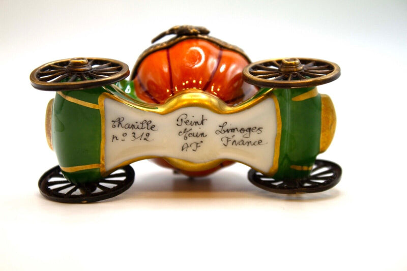 Limoges Pacifier Cinderella’s Pumpkin Carriage & Green Drum Set Mini Porcelain