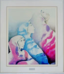 Contemporary Modern Framed Lithograph Signed Nora Patrich Veiled Woman 1980s