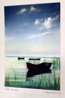Percy Murray Lake Boats Signed Vintage Photograph