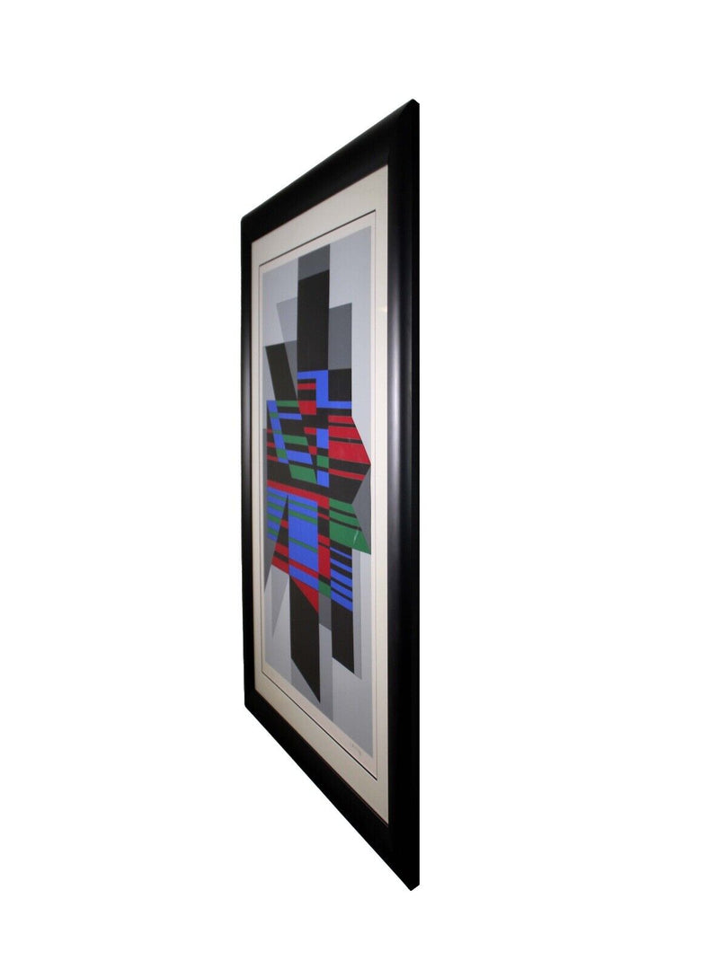 Victor Vasarely Attika Signed Op Art Geometric Modern Serigraph 228/300 Framed