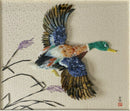 Asian Bird in Flight with Semi Precious Stones Wall Sculpture