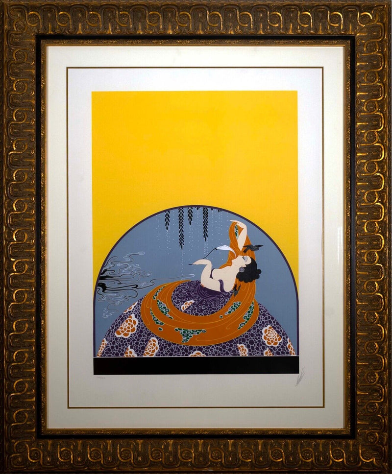 Erte After the Rain Signed Art Deco Contemporary Lithograph 268/300 Framed 1979