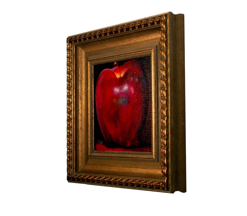 Simon Bull Apple Giclee Signed Unique Acrylic Painting on Verso Framed 10/195