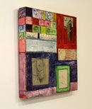 Contemporary Modern Deborah Putnoi Collage & Paint on Wood Painting