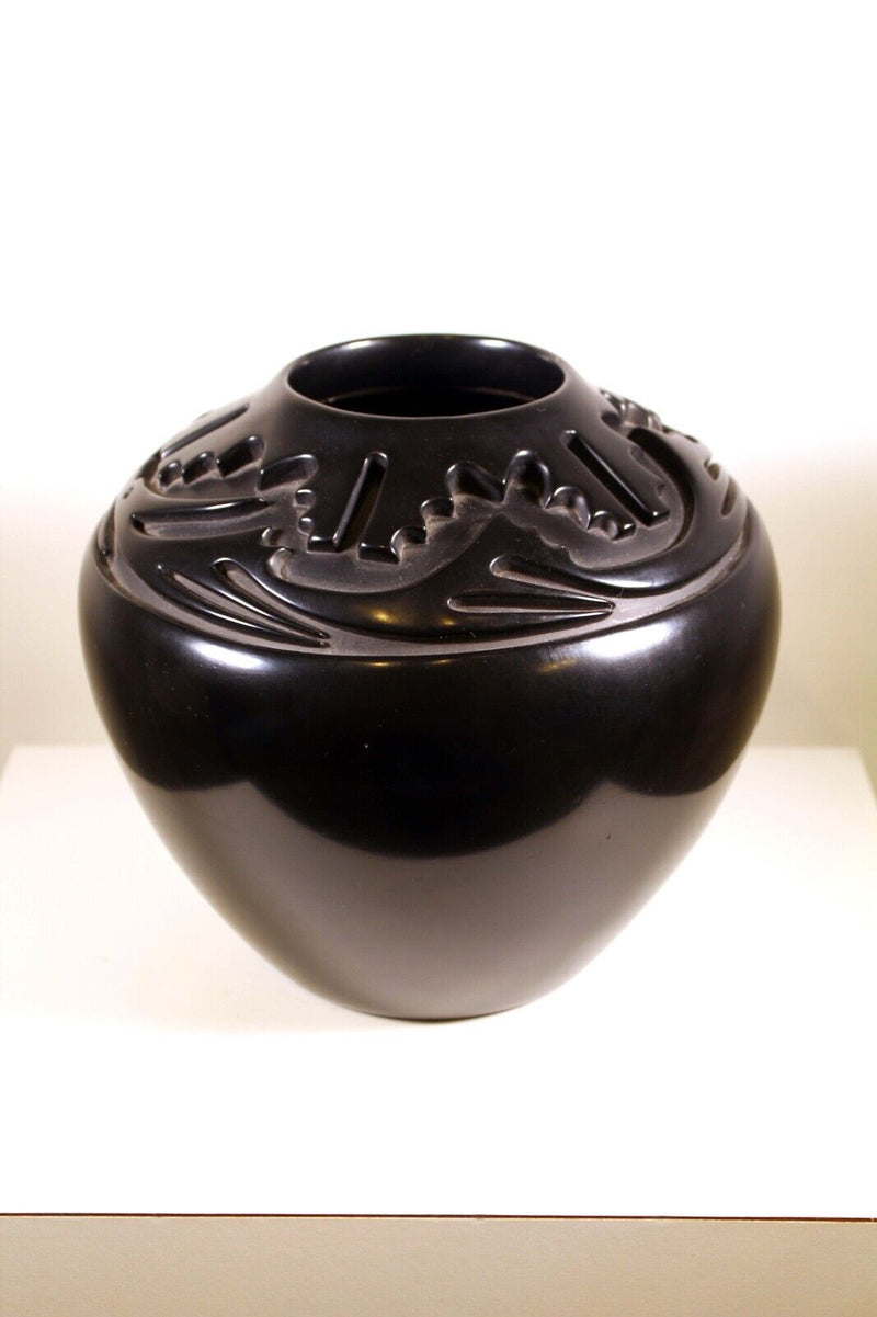 Ernest and Marion Harrington Santa Fe Design Black Glass Vase