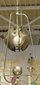 Mid Century Modern String Wire Art Swag Chrome Chandelier Light Fixture 1960s