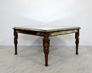 Antique Art Deco Carved Wood and Mirrored Glass Coffee Occasional Table