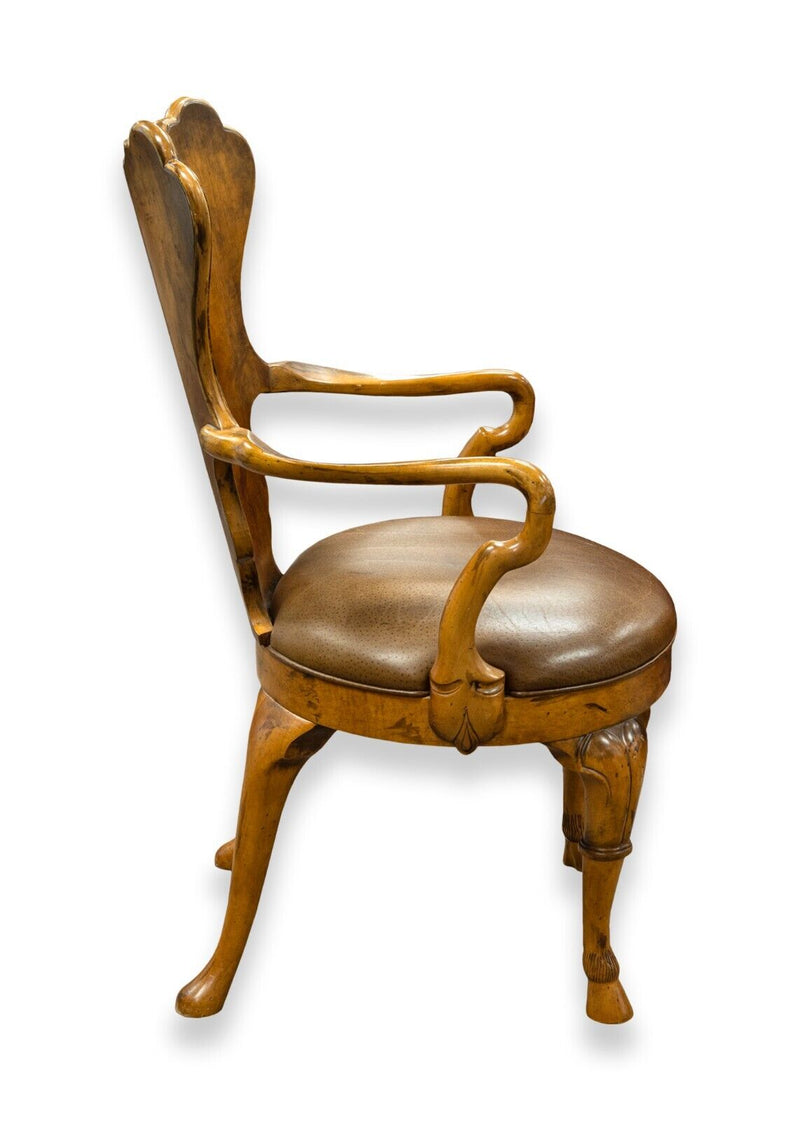 Set of 4 Reproduction English Georgian Walnut Armchairs by Century Furniture