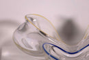Frantisek Zemek Signed Blue and Yellow Abstract Glass Sculpture with Dual Bowls