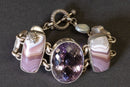 Stephen Dweck Purple Stone Sterling Silver Necklace and Bracelet One-of-a-Kind