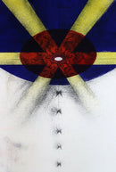 Yellow and Red Sunbeam 1976 Retro Modern Serigraph Unframed