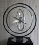 Phyllis Mark Kinetic Modern Steel Metal Floor Sculpture with Pedestal Signed