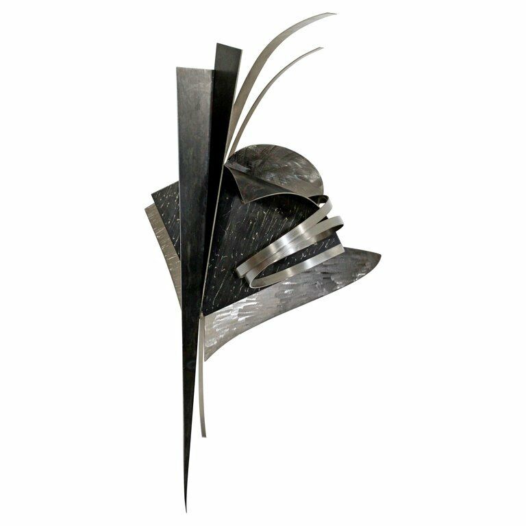 Contemporary Signed Steel Metal Wall Sculpture Signed Christiane Martens 1990s