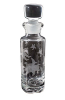 Ronald Pennell Signed Contemporary Etched Turtle Design Studio Clear Decanter