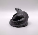 Inuit Canadian Eskimo Carved Soapstone Otter Native Sculpture Signed Abraham Pov