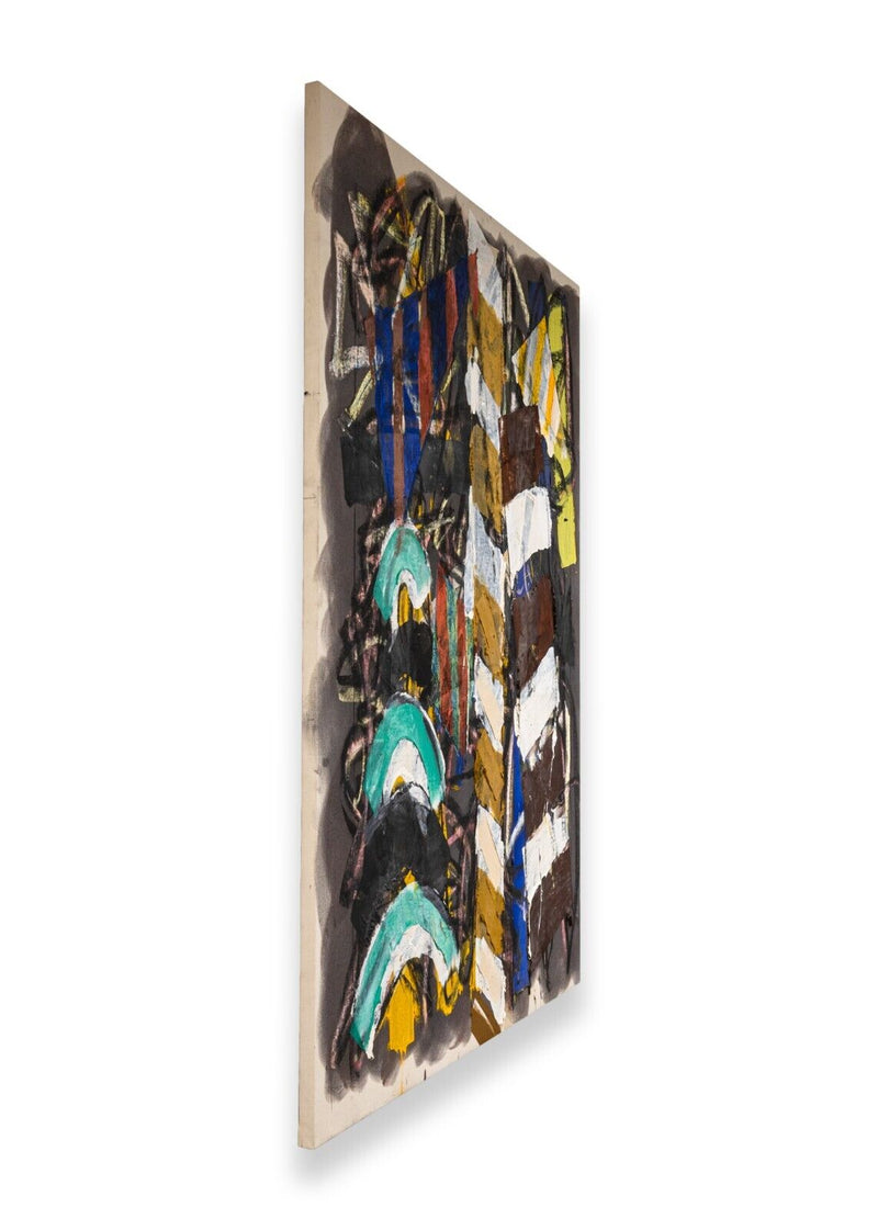 Michael Goldberg Martirio Della Mogue Signed Abstract Oil Painting Canvas 1990
