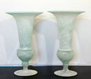 Mid Century Modern Pair of Seguso Vetri D'Arte Glass Vases Vessels Italy Signed