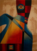 Neal Doty Abstract Surrealist Triptych Signed Serigraph on Paper 93/99 Framed