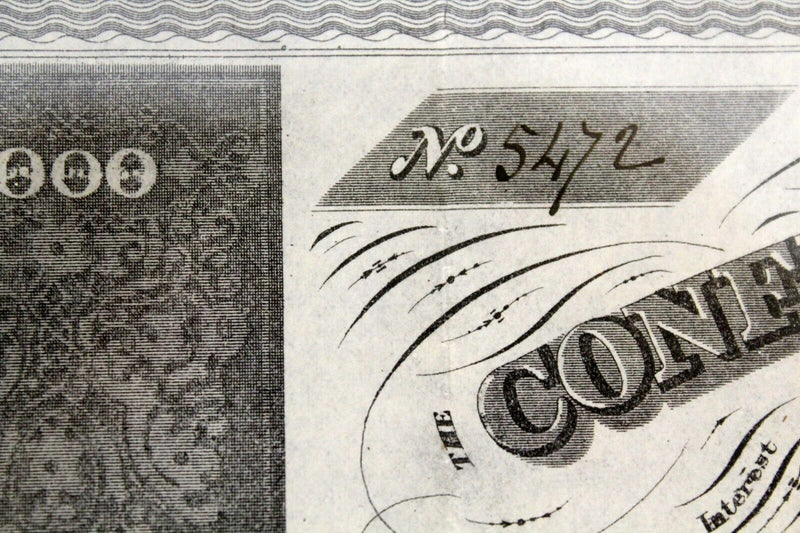 Confederate States America $1000 Cotton Bond 1863