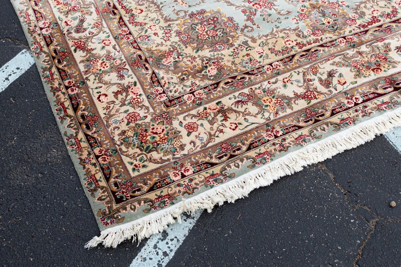 French Aubousson Design Hand Knotted Rug 9’x12’