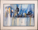 Mid Century Modern Skyline Cityscape Abstract Expressionism Oil Painting