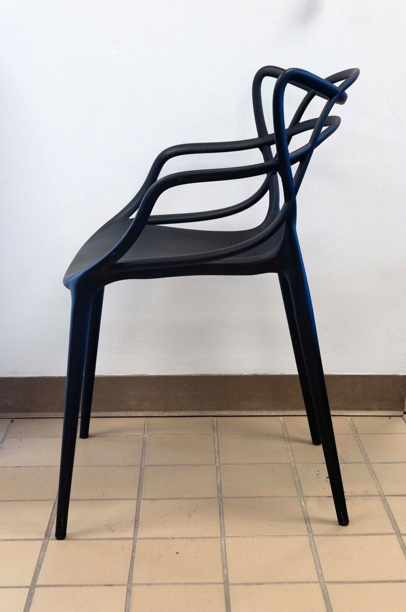 Kartell "Masters"  Pair Black Chair Contemporary Modern Philippe Starck & Eugeni