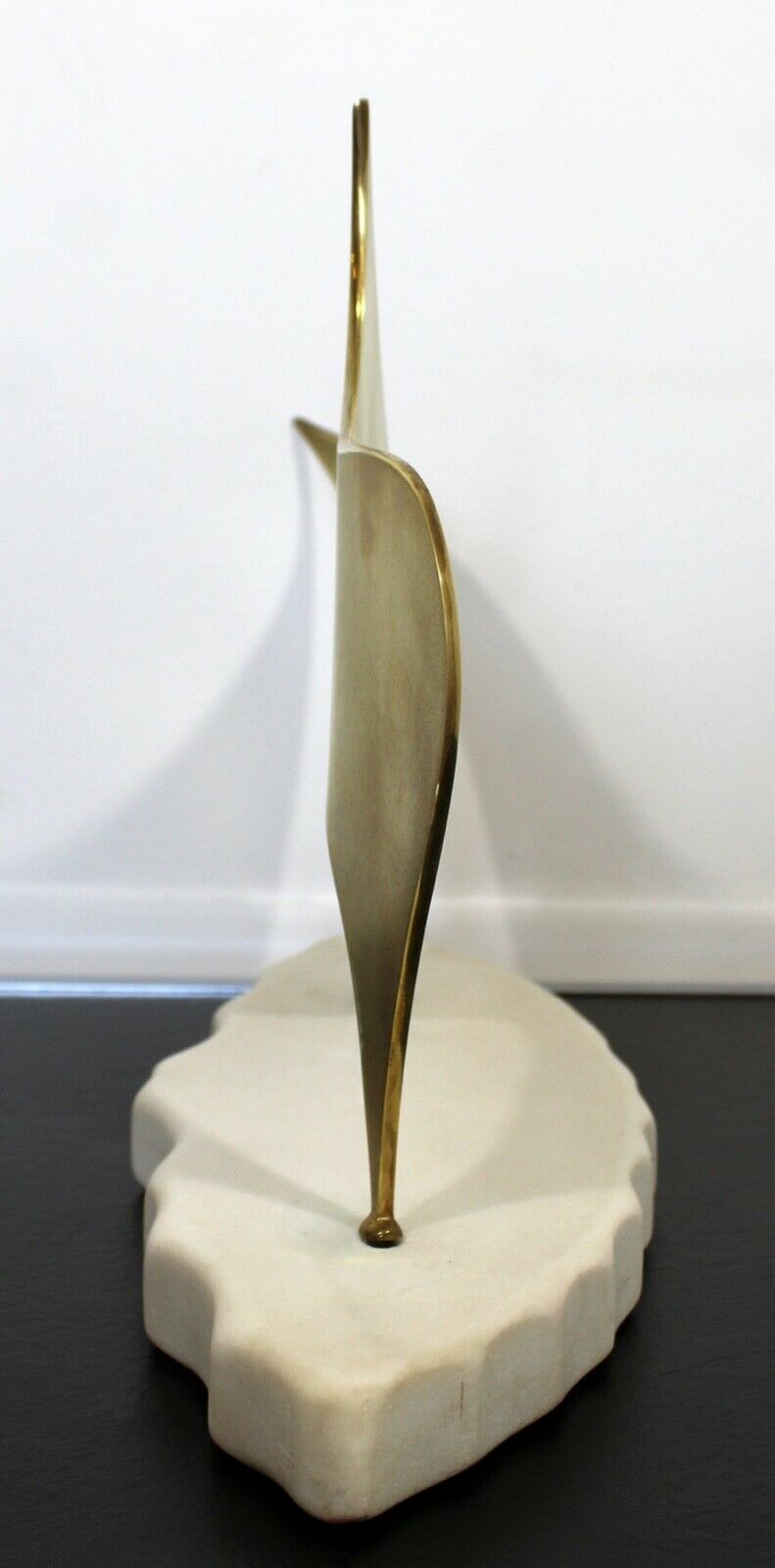 James Nani Slipper 97 Gold Abstract Marble Base Sculpture