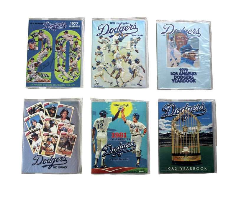 Set of 6 LA Dodgers Souvenir Yearbooks 1977-1982