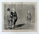 Antique 19th Century Honore Daumier Framed Les Baigneuses Etching 1800s