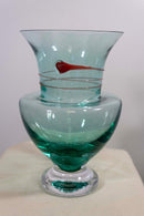 Monica Backstrom for Kosta Boda Serpent Signed Crystal Glass Vase Sweden 49232