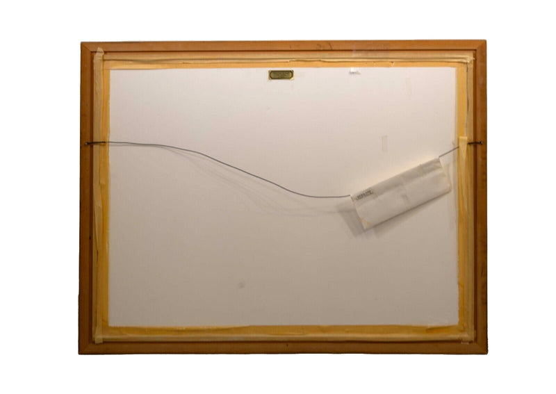 Postmodern Polymer & Fiber Painting on Paper Signed Rowland 1986 Framed COA