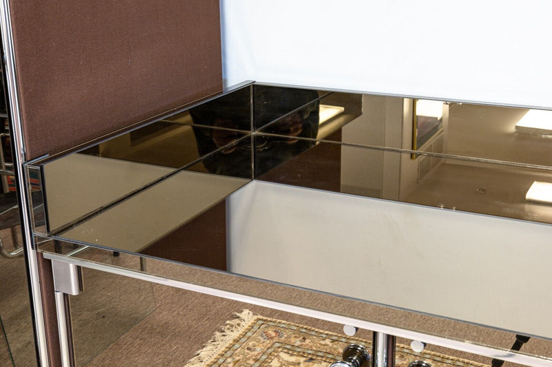 Set of 3 Smoked Mirror Chrome Cabinets by Guido Faleschini for Mariani and Pace