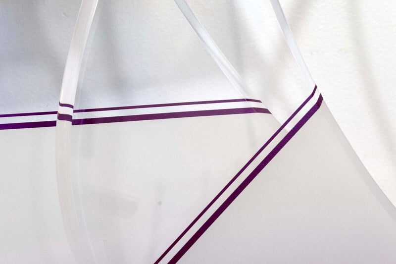Shlomi Haziza Lucite Purple and Clear Sailboat Sculpture Contemporary Modern