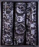 Mid Century Modern Brutalist Wall Hanging Vertical Black & Grey Signed Hayms