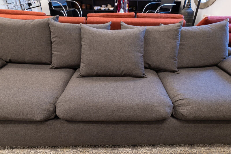 Mid Century Modern Milo Baughman Gray Flannel Sofa for Directional