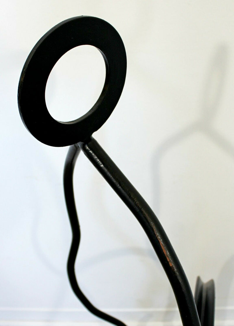 Contemporary Forged Iron Abstract Art Floor Sculpture Black By Robert Hansen