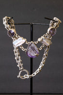 Stephen Dweck Purple Stone Sterling Silver Necklace and Bracelet One-of-a-Kind