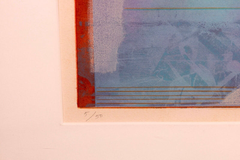 Robert Kelly Kalasa V Signed Modern Abstract Aquatint Etching 5/50 Framed 1985