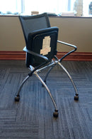 Contemporary Modern Mesh and Chrome Mayline Valore Stackable Side Office Chairs