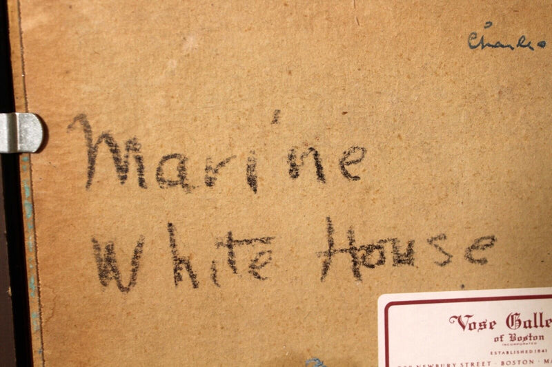Charles H Woodbury Marine White House Oil on Board Estate Stamped CHW-40 Framed