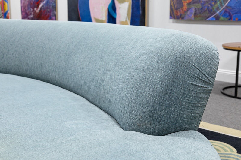 Contemporary Modern Modernica Baby Blue Cloud Sofa with Walnut Legs