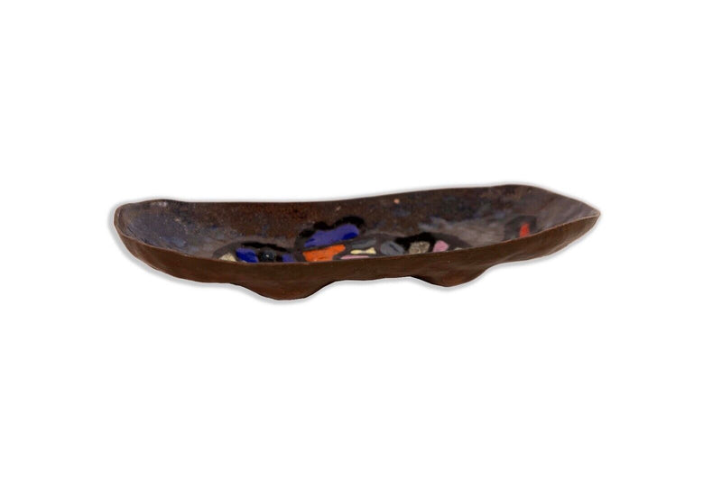 Severa Made in Italy Enameled Modern Ceramic Fish Design Elongated Plate
