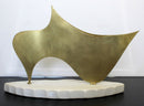 James Nani Slipper 97 Gold Abstract Marble Base Sculpture